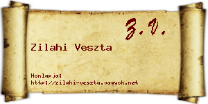 Zilahi Veszta névjegykártya